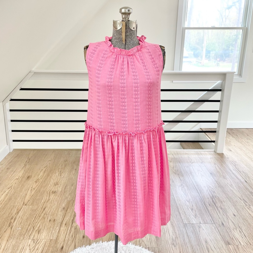 S Draper James bright bubblegum sleeveless pink dress w/pockets